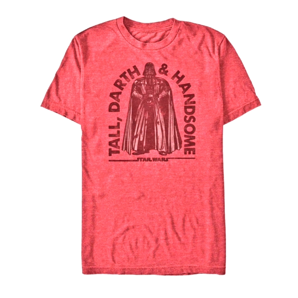 NWOT: Star Wars "Tall, Darth & Handsome" T-Shirt Size 👕 L, Red Heather